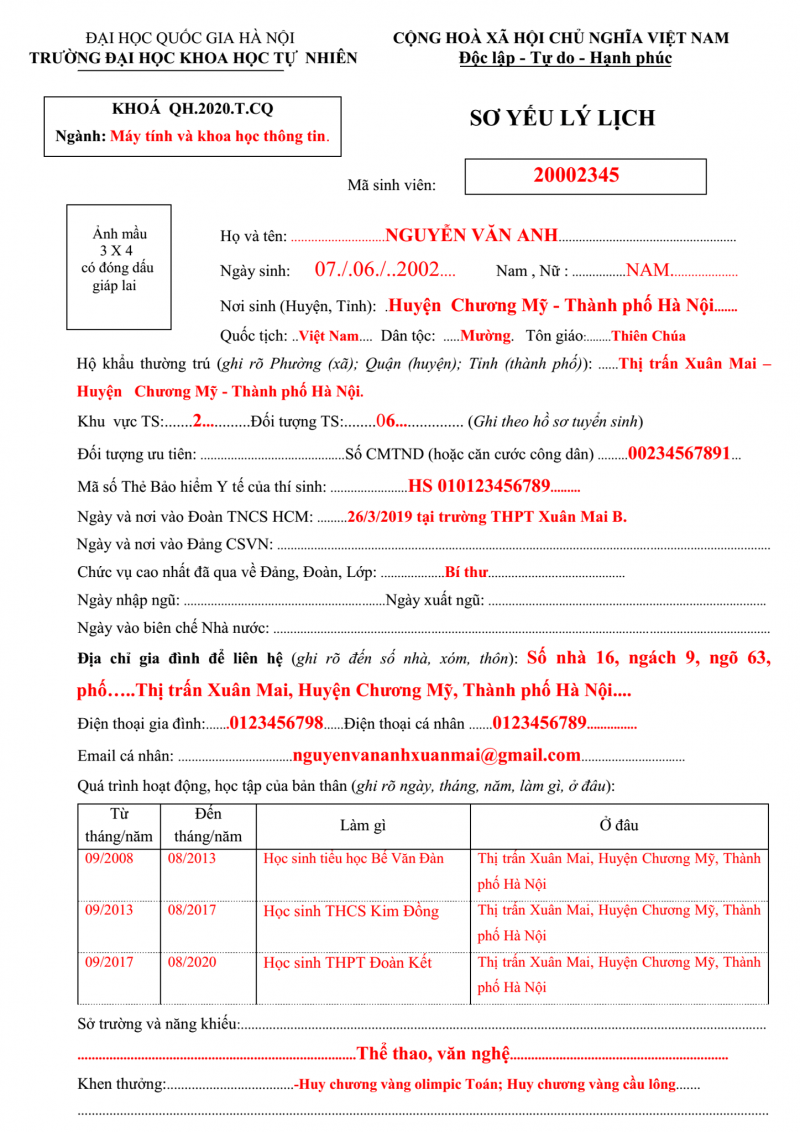 Cách viết sơ yếu lý lịch xin việc đúng chuẩn